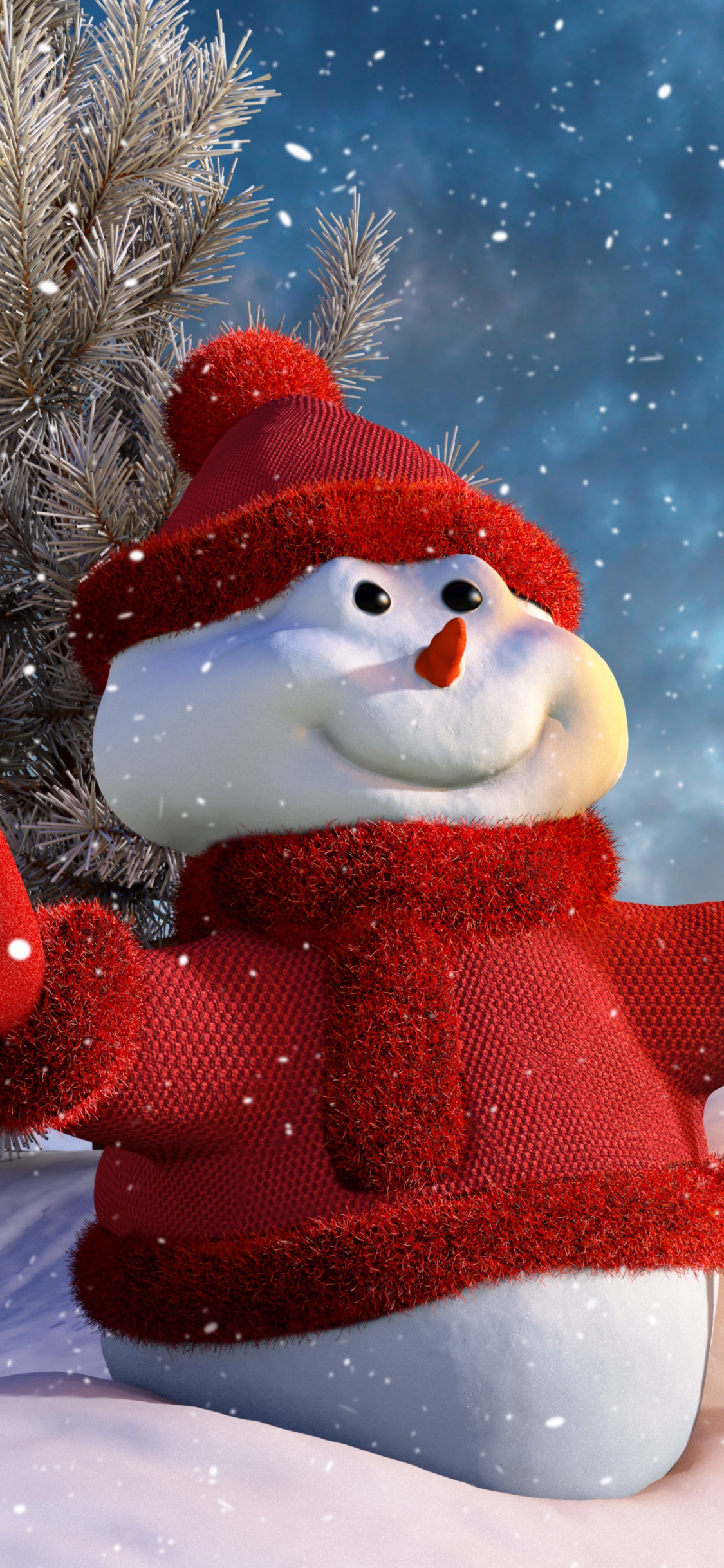 Muñeco, El Día De Navidad, Santa Claus, Invierno, Nieve. Wallpaper in 1125x2436 Resolution