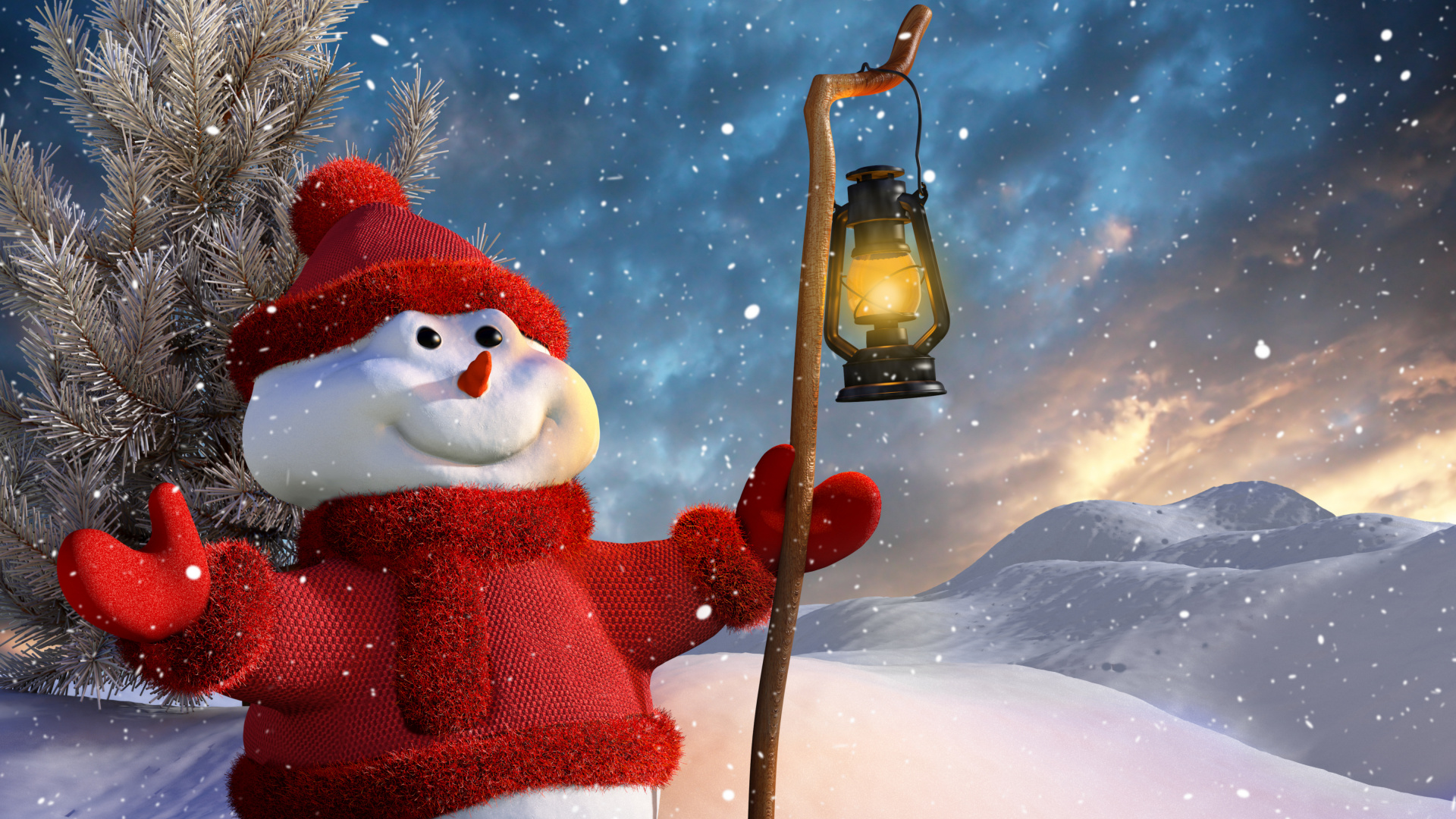 Muñeco, El Día De Navidad, Santa Claus, Invierno, Nieve. Wallpaper in 1920x1080 Resolution