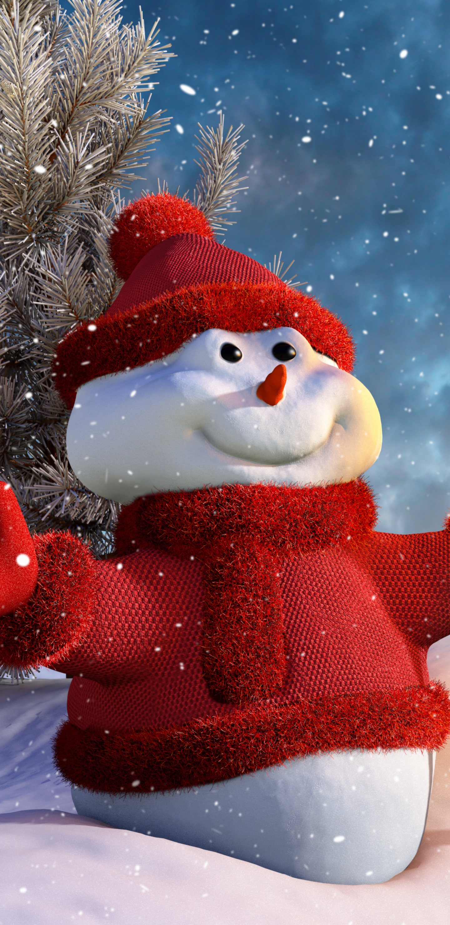 Snowman, Christmas Day, Santa Claus, Winter, Snow. Wallpaper in 1440x2960 Resolution