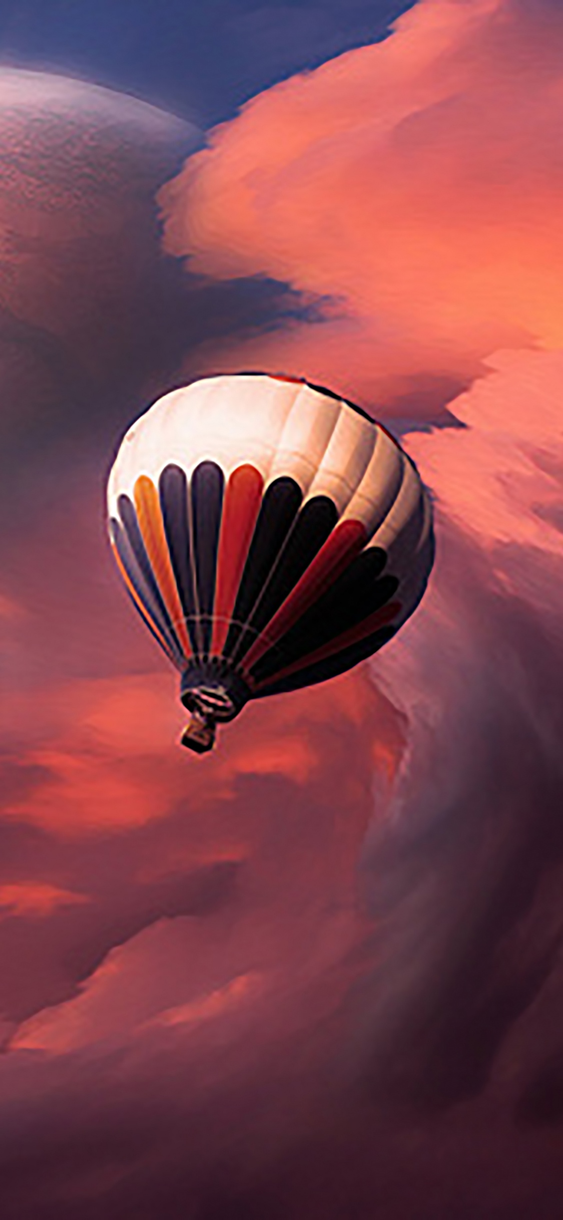 Heißluftballon am Himmel. Wallpaper in 1125x2436 Resolution