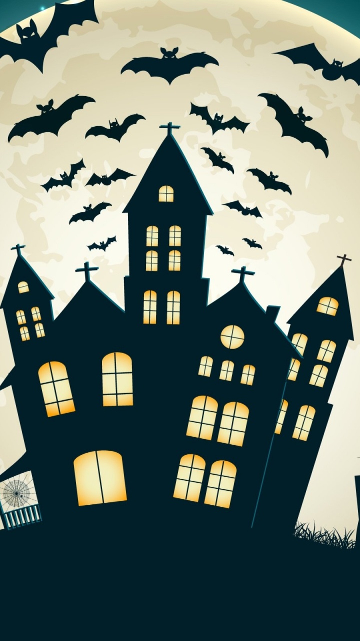 Illustration, Haunted House, Graphic Design, World, Art. Wallpaper in 720x1280 Resolution