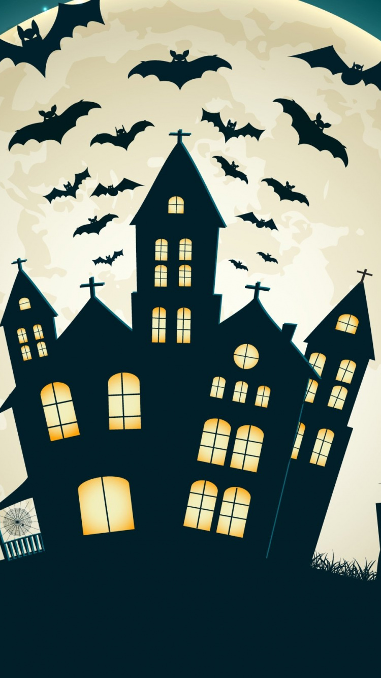 Illustration, Haunted House, Graphic Design, World, Art. Wallpaper in 750x1334 Resolution