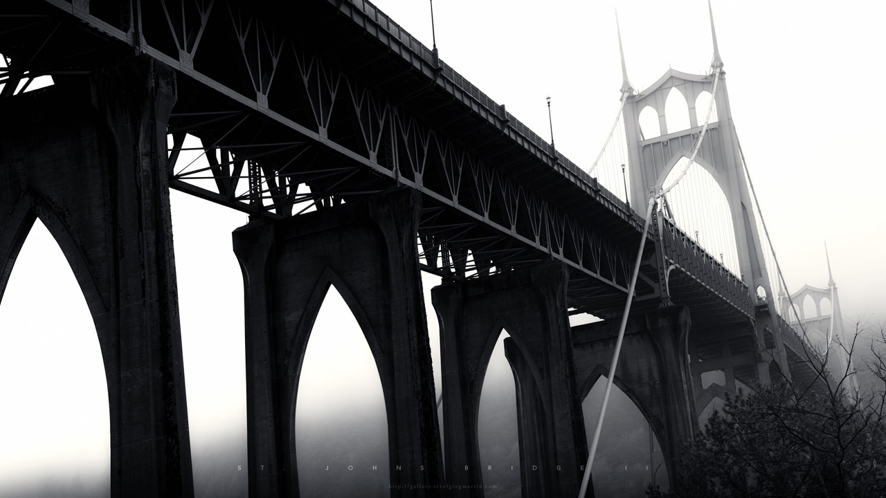 Gray Concrete Bridge Under White Sky. Wallpaper in 1280x720 Resolution