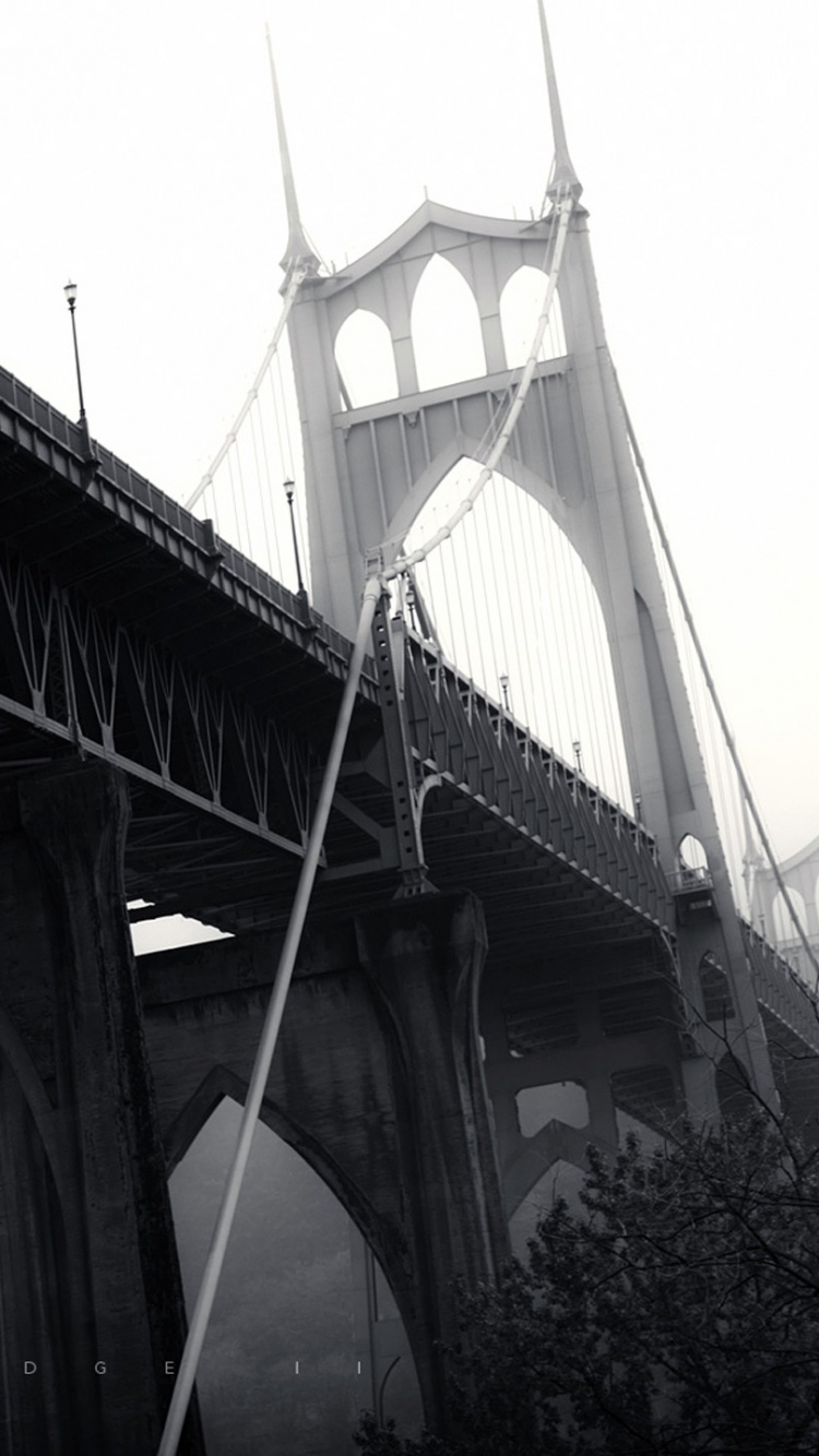 Gray Concrete Bridge Under White Sky. Wallpaper in 750x1334 Resolution