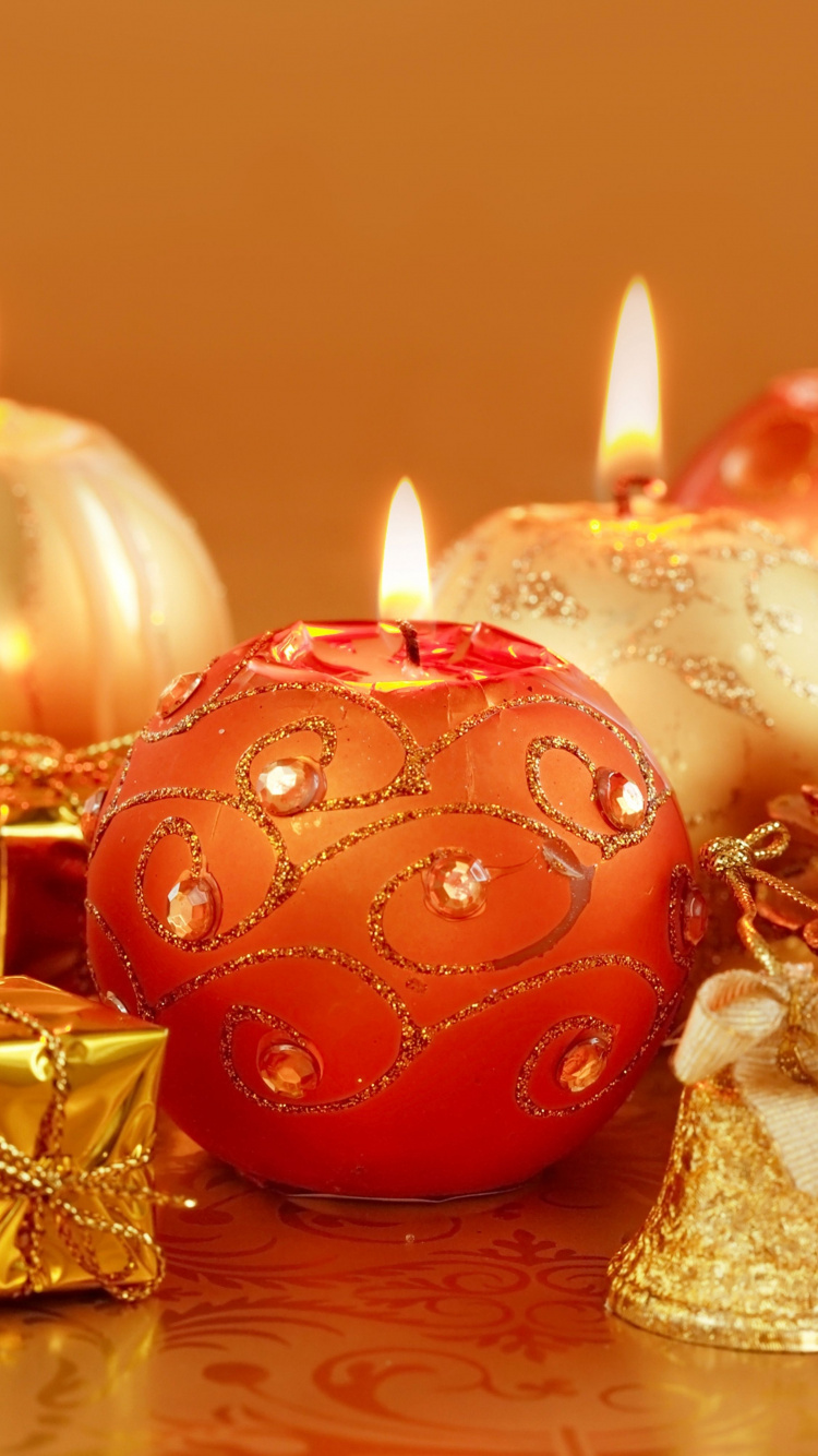 圣诞节那天, 新的一年, 仍然生活, 圣诞节的装饰品, 橙色 壁纸 750x1334 允许