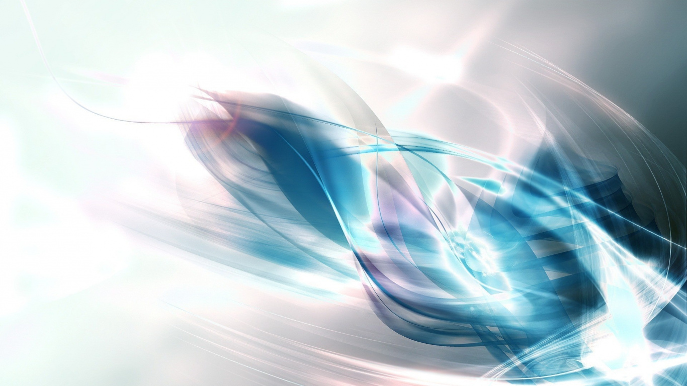 Blaues Und Weißes Licht Digitale Tapete. Wallpaper in 1366x768 Resolution