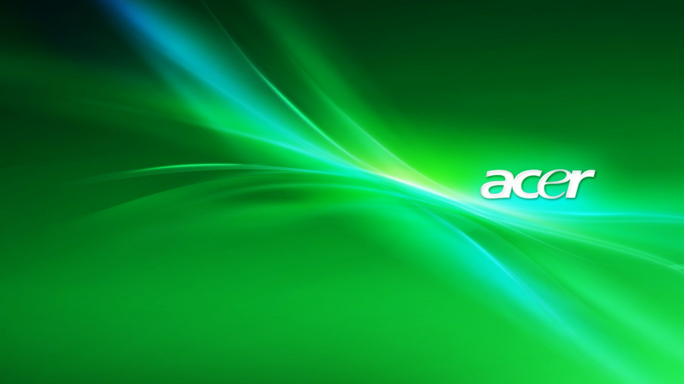 Acer, Windows 10, Green, Lumière, Graphique. Wallpaper in 1366x768 Resolution