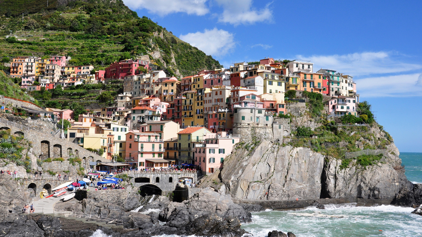 海岸, 旅游业, 村庄, 大海, 海角 壁纸 1366x768 允许