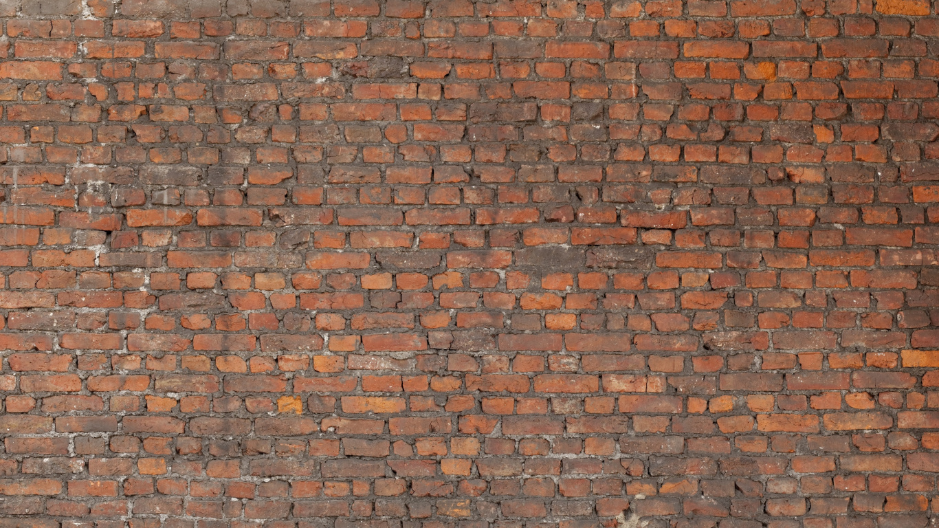 Mur de Briques Brunes et Grises. Wallpaper in 1366x768 Resolution