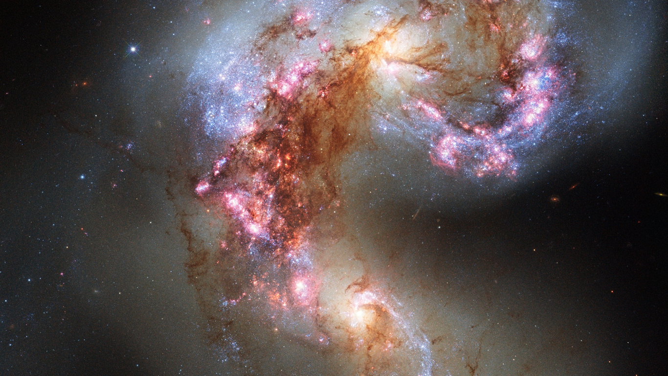 Antennae Galaxies, Galaxy, Astronomy, Hubble Space Telescope, Star. Wallpaper in 1366x768 Resolution