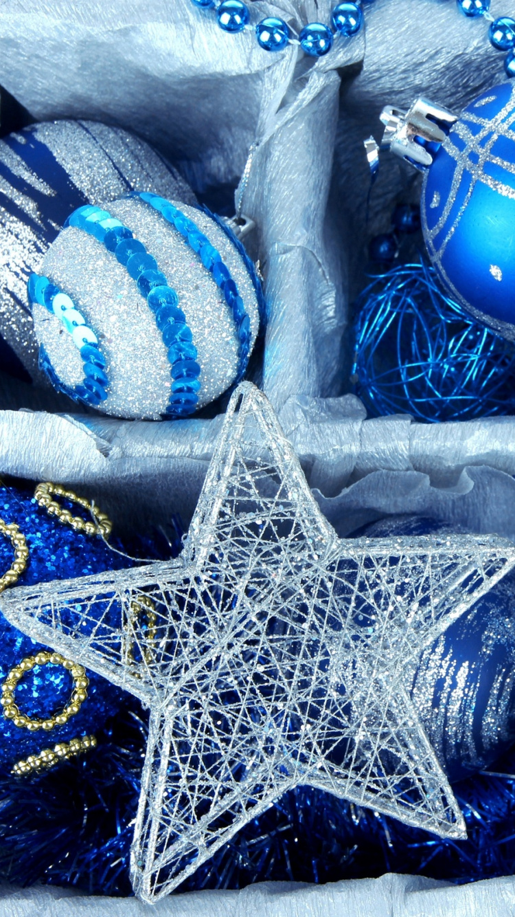 Weihnachten, Christmas Ornament, Blau, Weihnachtsdekoration. Wallpaper in 750x1334 Resolution