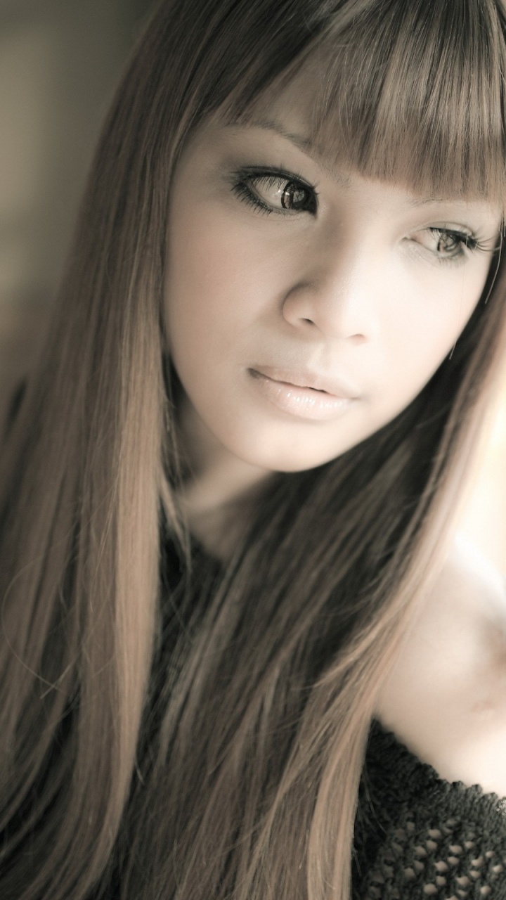 Beauté, Coiffure, Les Cheveux Longs, Dame, Oeil. Wallpaper in 720x1280 Resolution