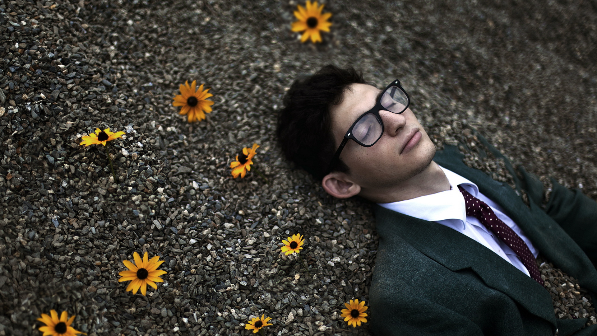 Technology, Glasses, Eyewear, Yellow, Flower. Wallpaper in 1920x1080 Resolution