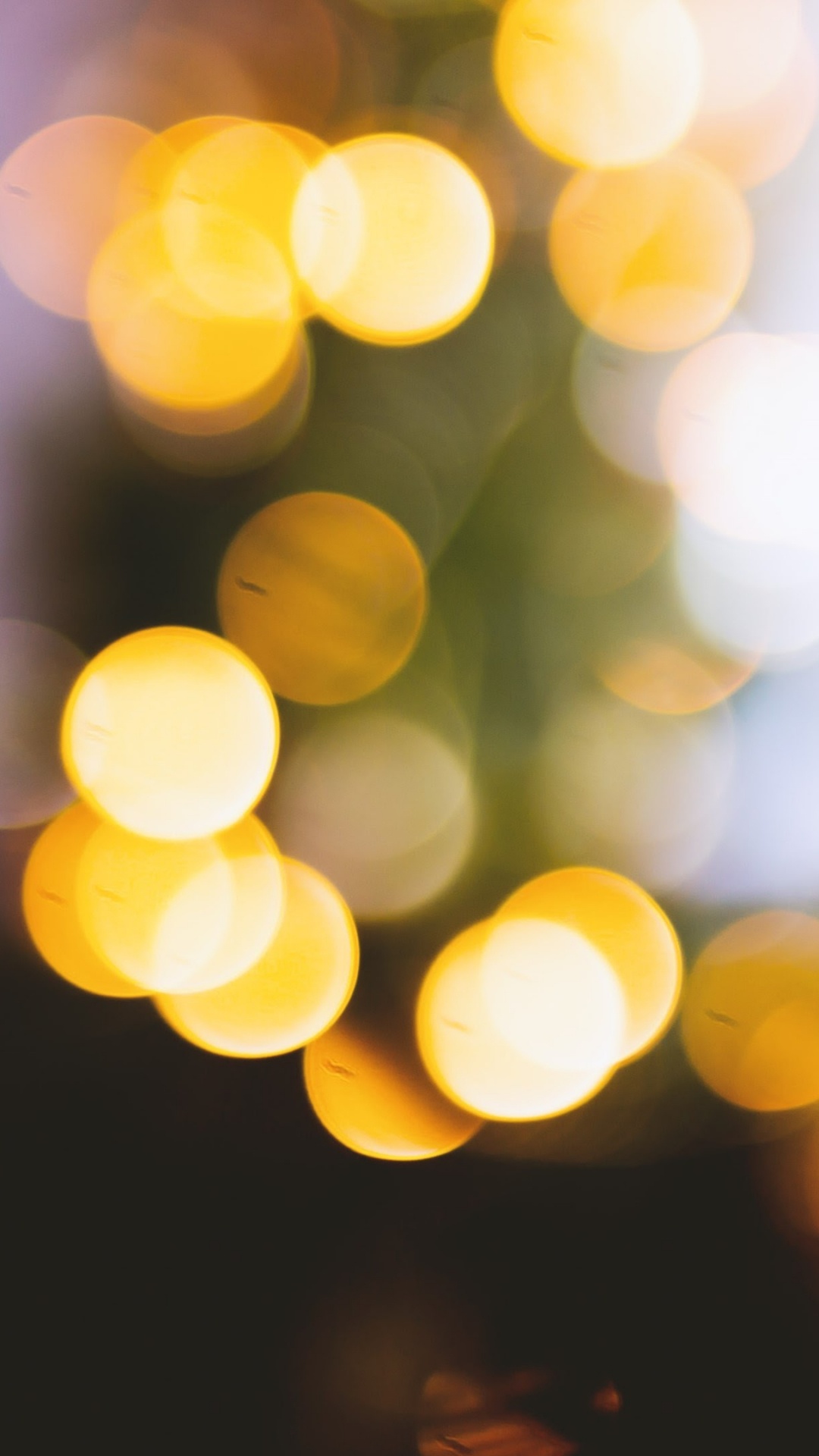 Gelbe Und Weiße Bokeh-Lichter. Wallpaper in 1080x1920 Resolution