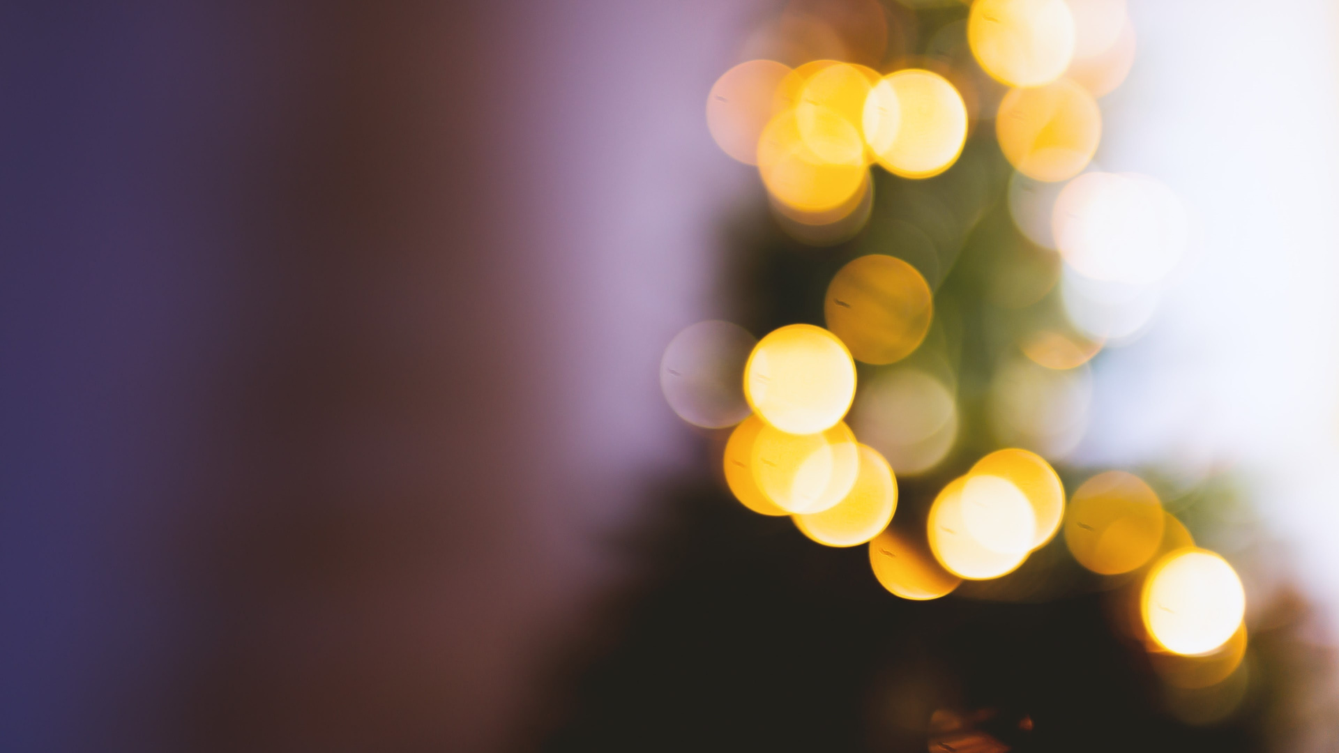 Gelbe Und Weiße Bokeh-Lichter. Wallpaper in 1920x1080 Resolution