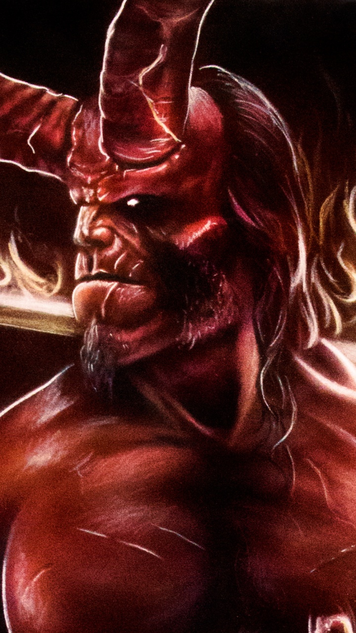 Brown Human Skull With Wings. Wallpaper in 720x1280 Resolution