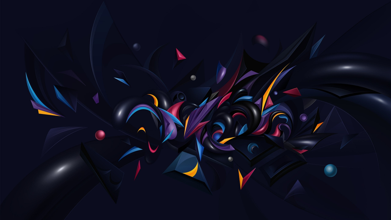 Black Blue and Red Abstract Painting. Wallpaper in 1280x720 Resolution