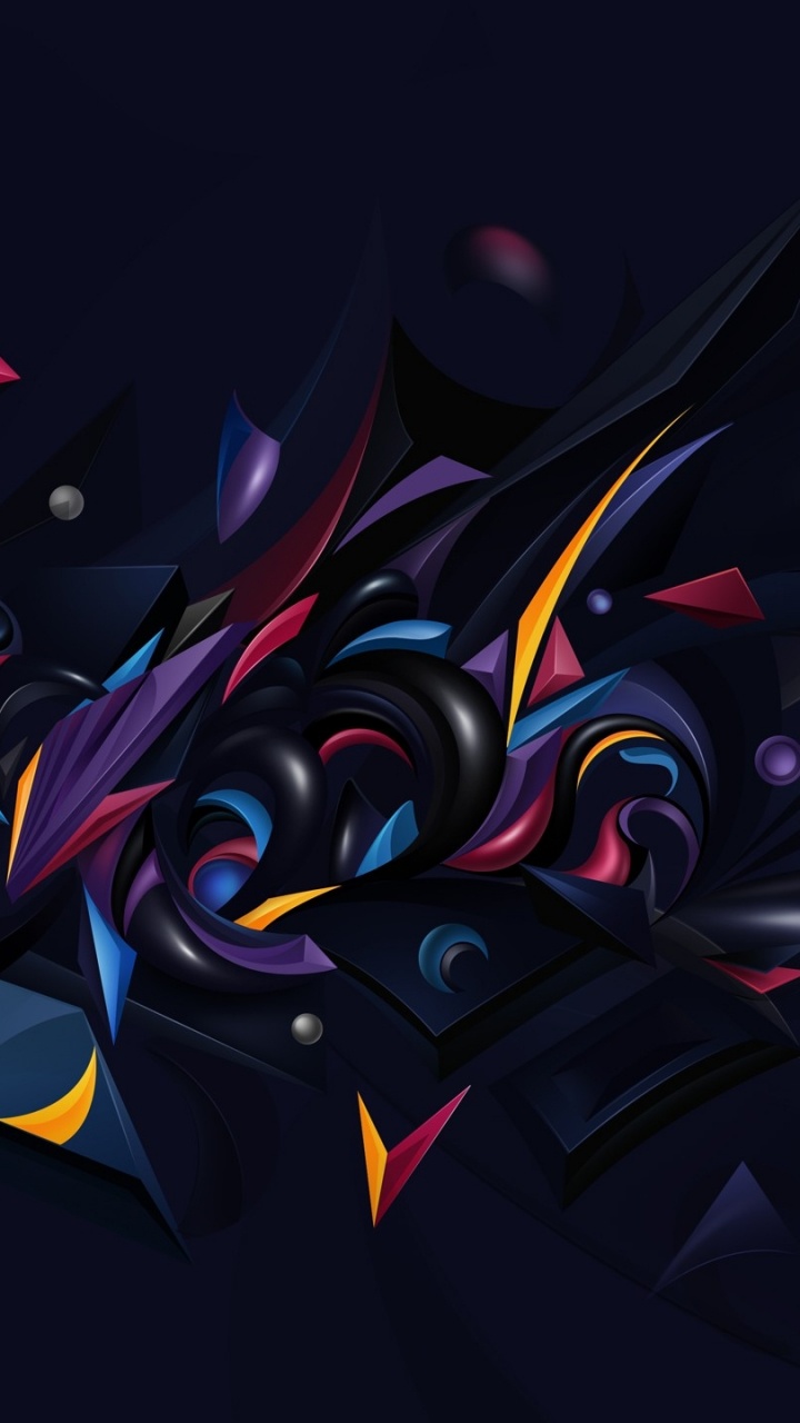 Black Blue and Red Abstract Painting. Wallpaper in 720x1280 Resolution