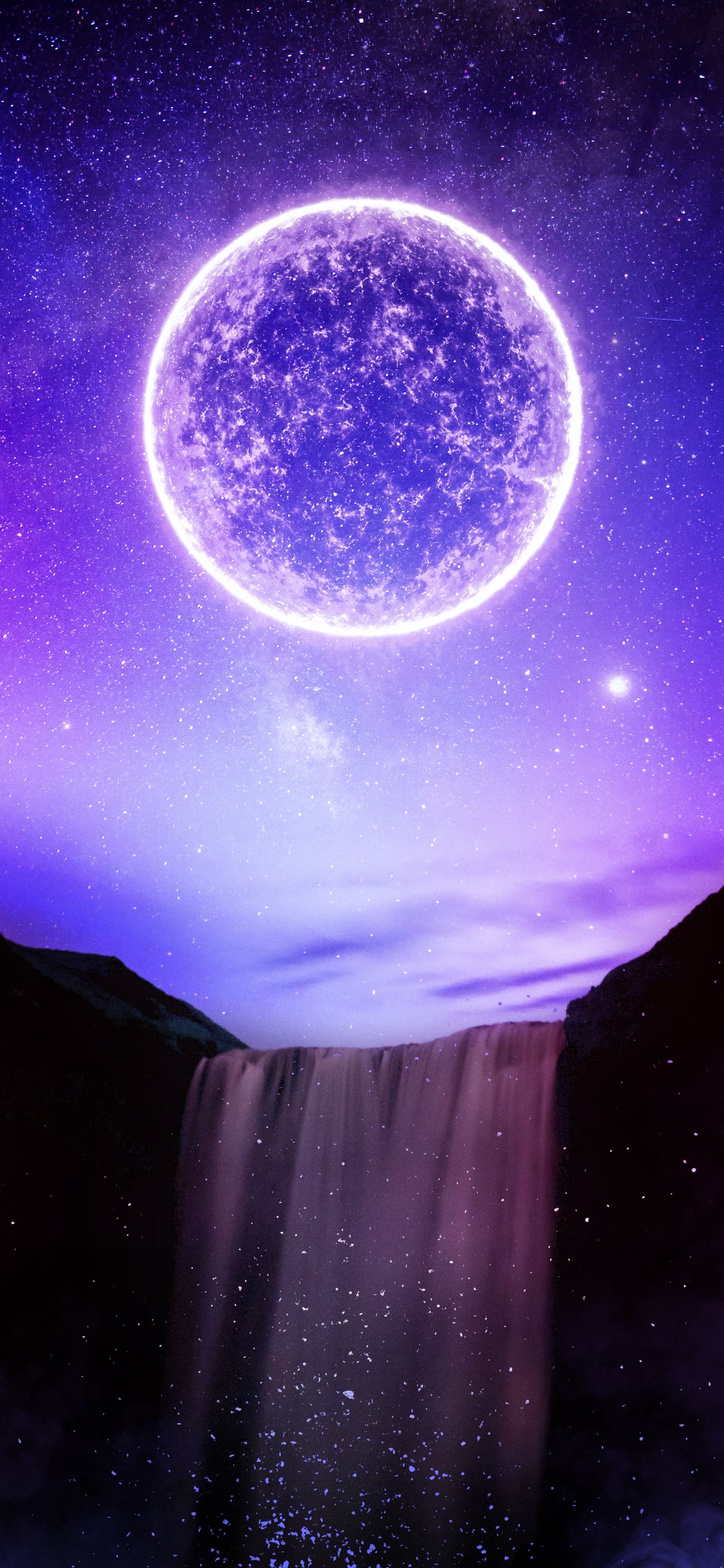 Premium Photo  Futuristic fantasy night landscape with light reflection in  water neon space galaxy portal 3d illustration