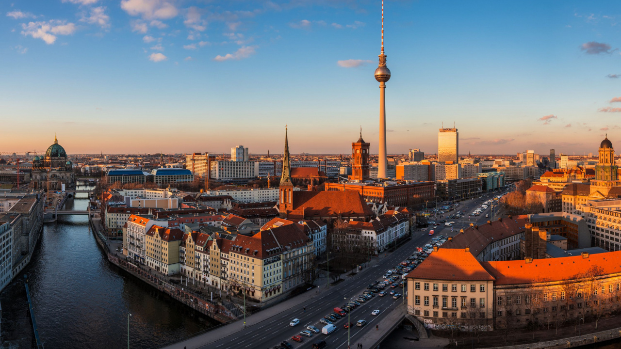 City Skyline Under Blue Sky During Daytime. Wallpaper in 1280x720 Resolution