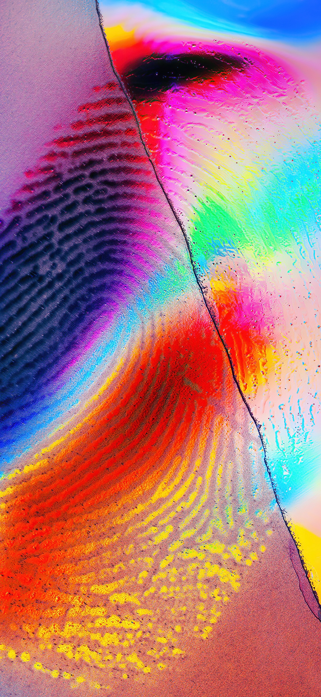 Peinture Acrylique, Atmosphère, la Pureté de la Couleur, Orange, Purple. Wallpaper in 1125x2436 Resolution