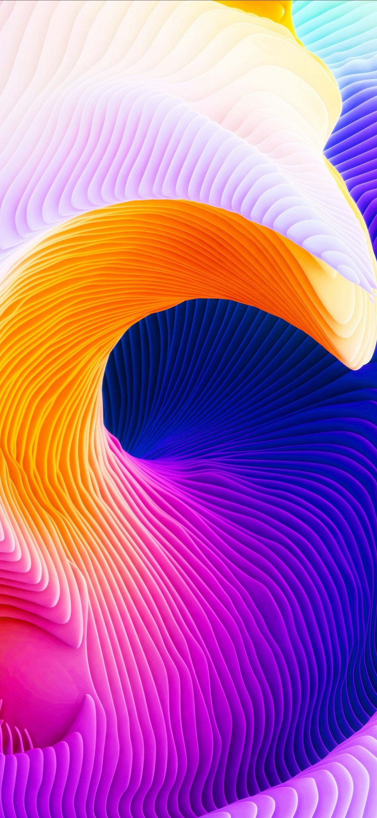 Ilustración Espiral Púrpura y Amarilla. Wallpaper in 1242x2688 Resolution