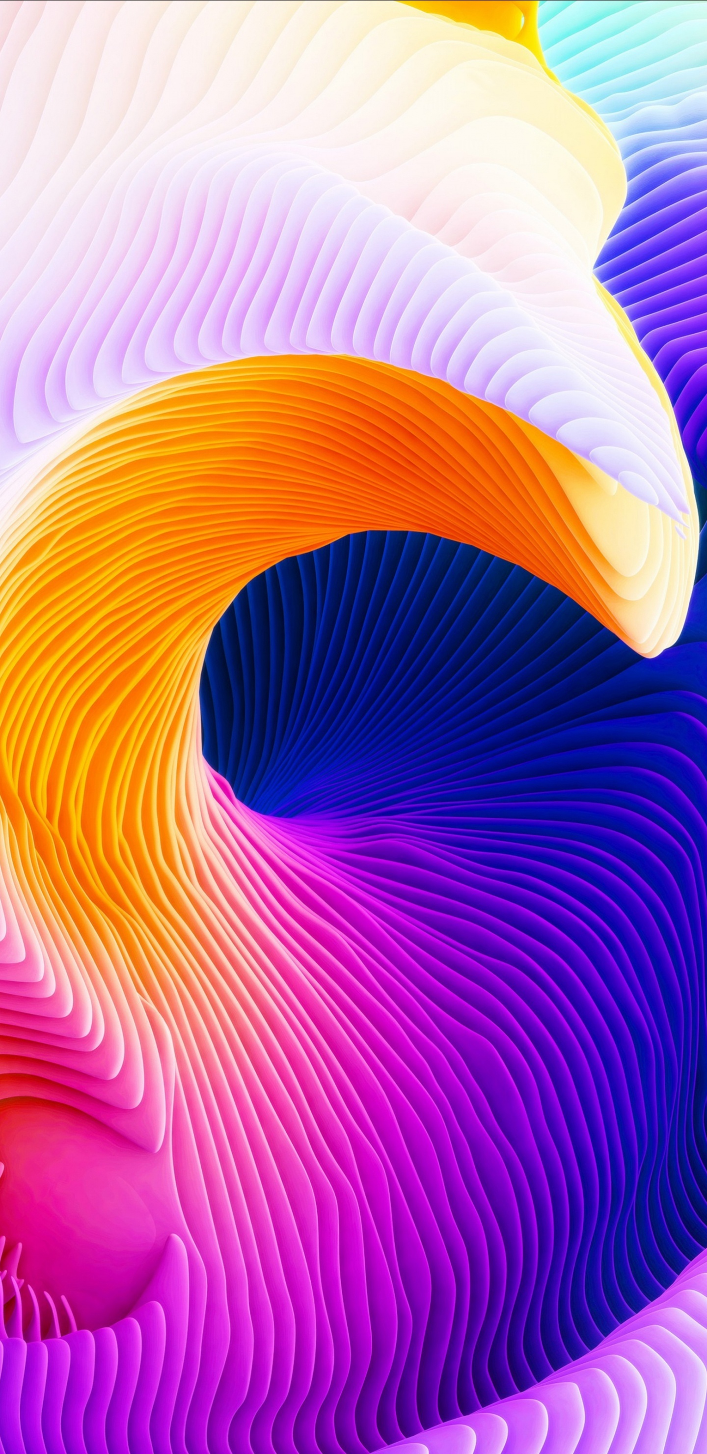 Ilustración Espiral Púrpura y Amarilla. Wallpaper in 1440x2960 Resolution