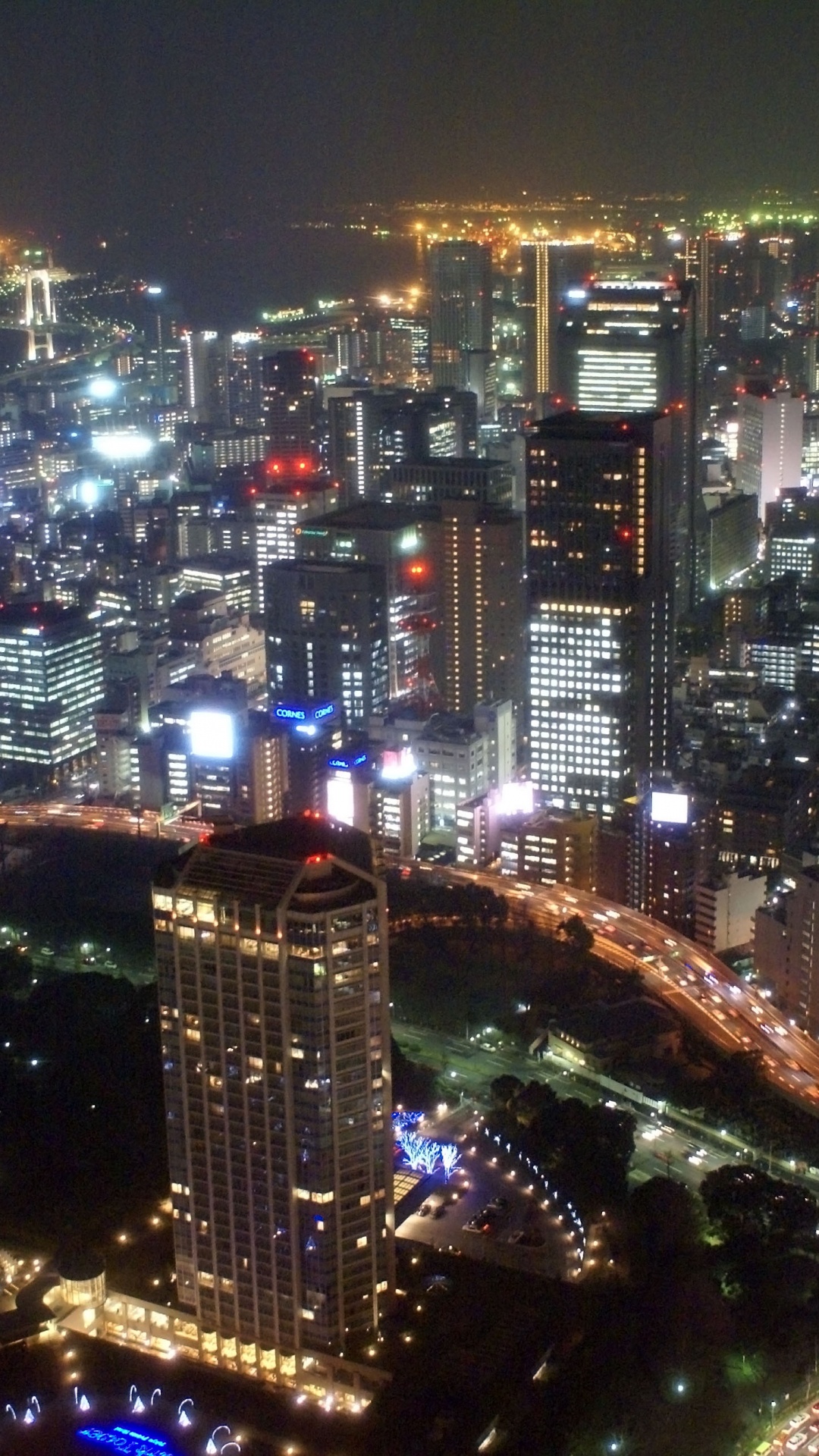 Aerial View of City During Night Time. Wallpaper in 1080x1920 Resolution