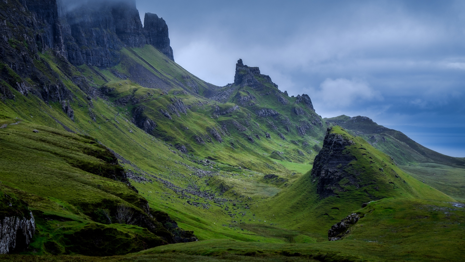 Quiraing, El Quiraing, Montaña, Paisaje Natural, Pendiente. Wallpaper in 1920x1080 Resolution