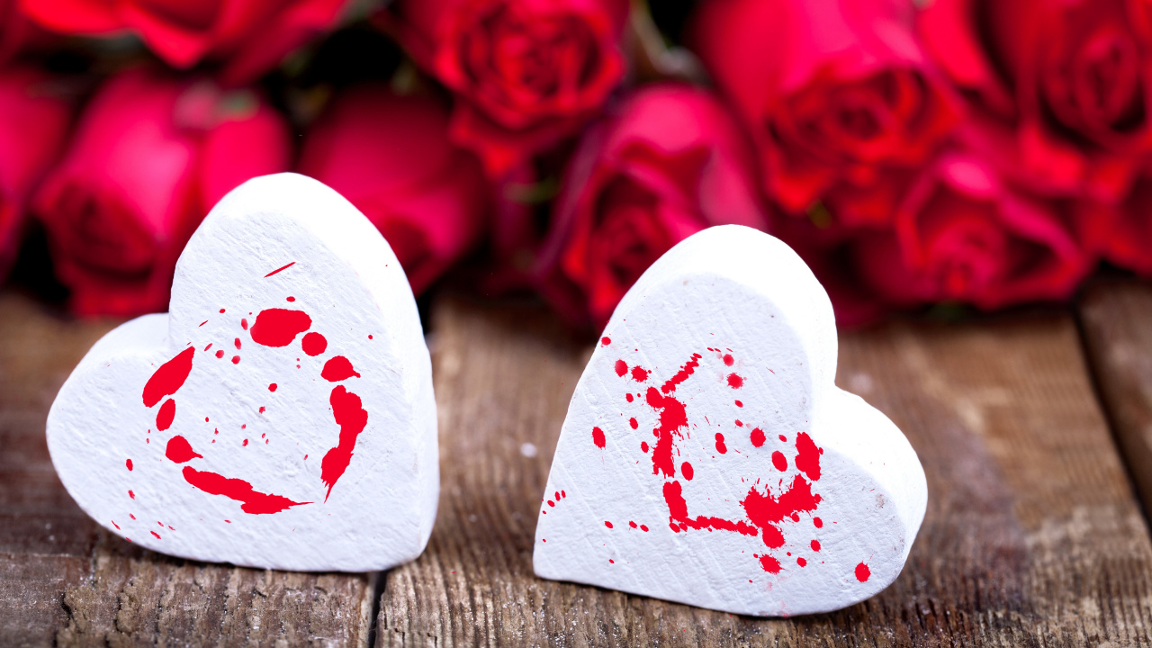 Valentines Day, Heart, Love, Film, Petal. Wallpaper in 1280x720 Resolution