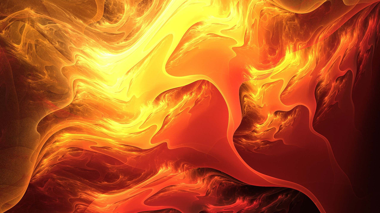 Yellow and Red Abstract Painting. Wallpaper in 1280x720 Resolution