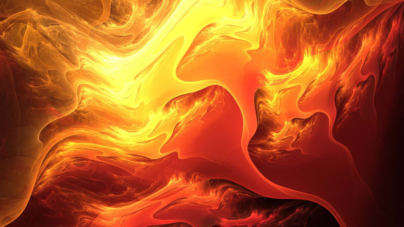 Yellow and Red Abstract Painting. Wallpaper in 1366x768 Resolution