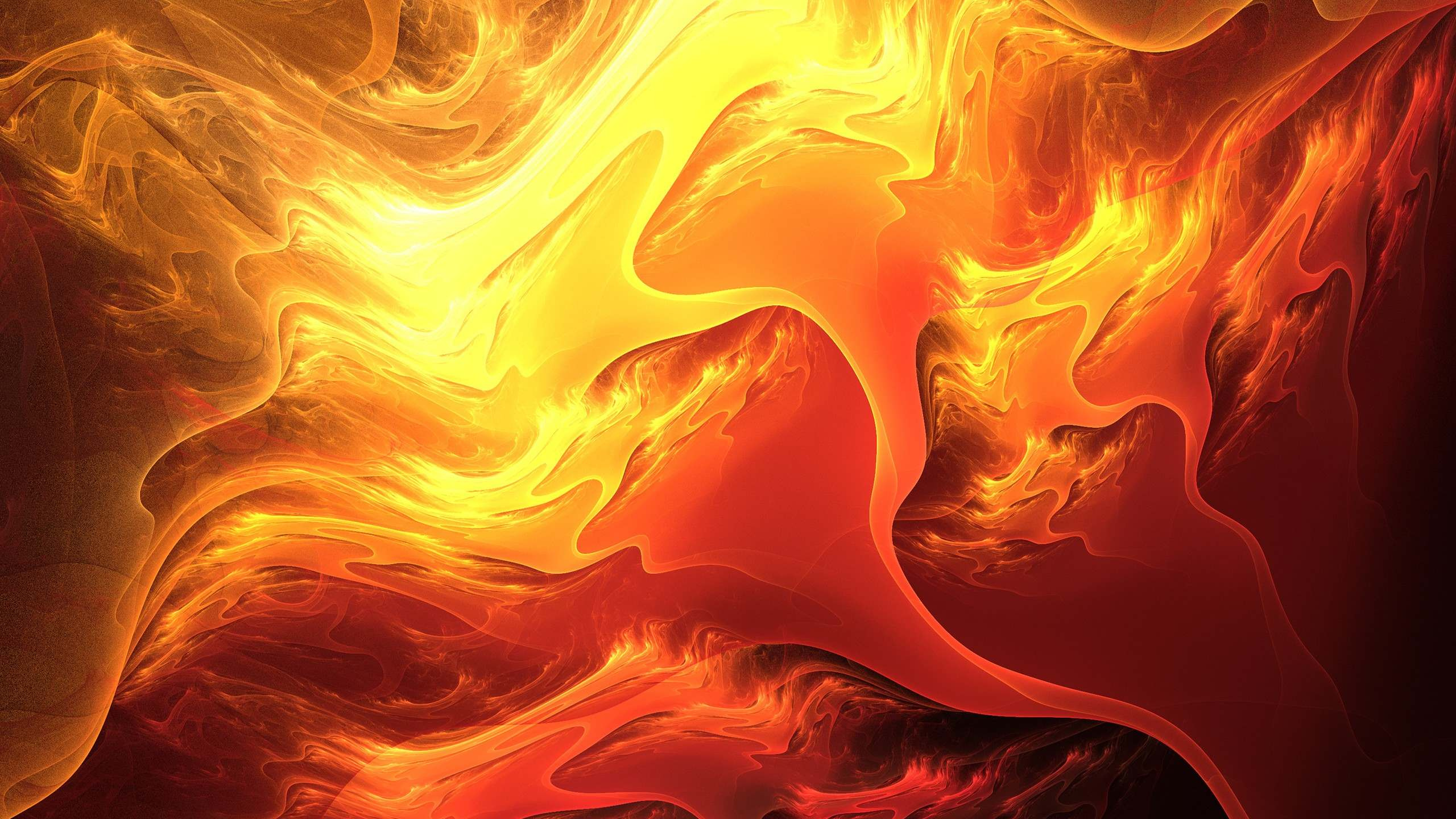 Peinture Abstraite Jaune et Rouge. Wallpaper in 2560x1440 Resolution