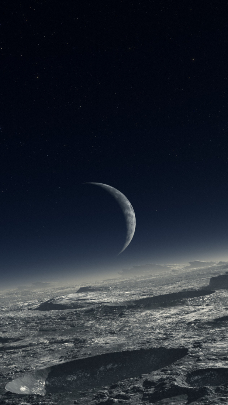 Weißer Und Schwarzer Berg Unter Blauem Himmel Während Der Nacht. Wallpaper in 750x1334 Resolution