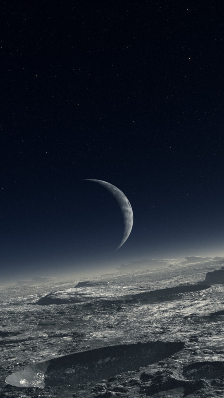 Montagne Blanche et Noire Sous un Ciel Bleu Pendant la Nuit. Wallpaper in 720x1280 Resolution