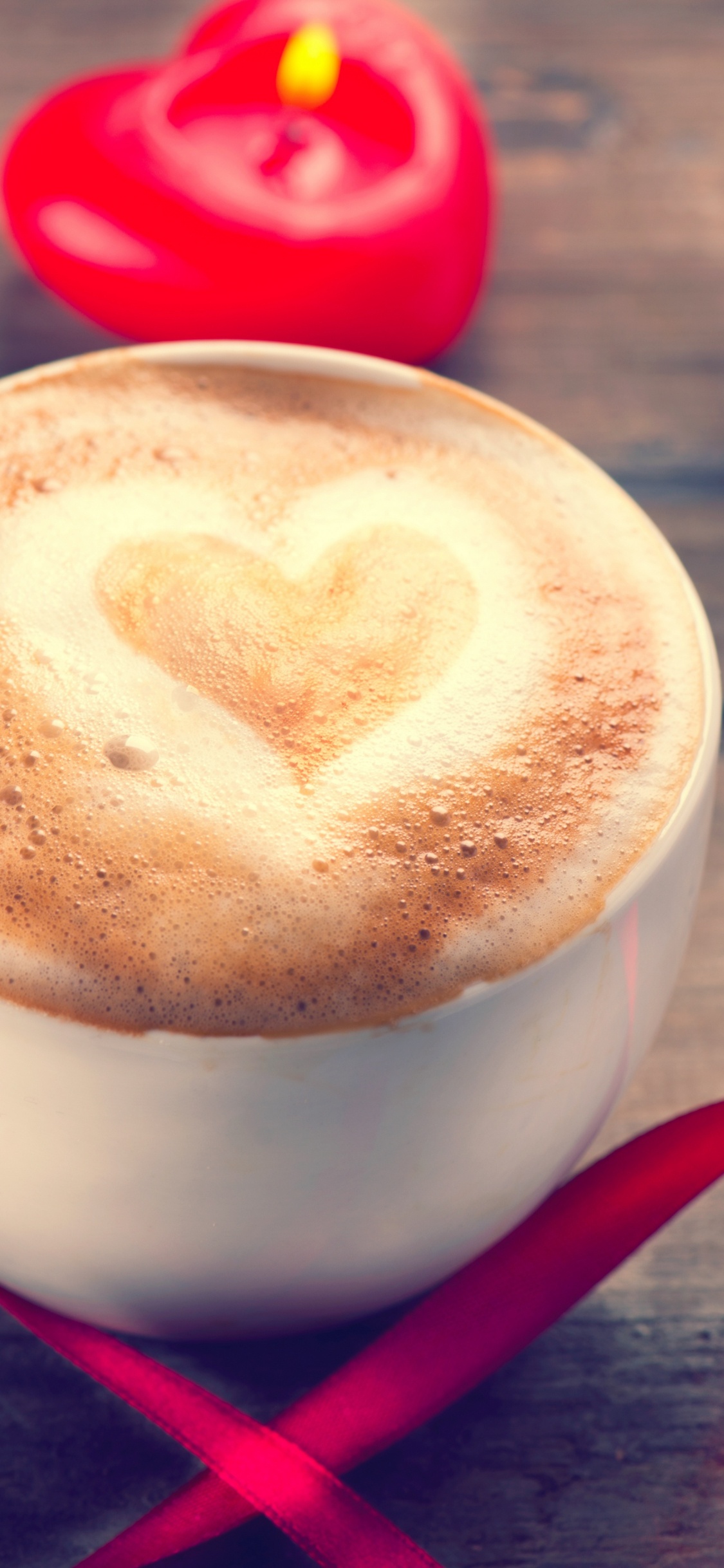 Cappuccino, Latte, Tasse à Café, Caff Macchiato, le Jour de Valentines. Wallpaper in 1125x2436 Resolution
