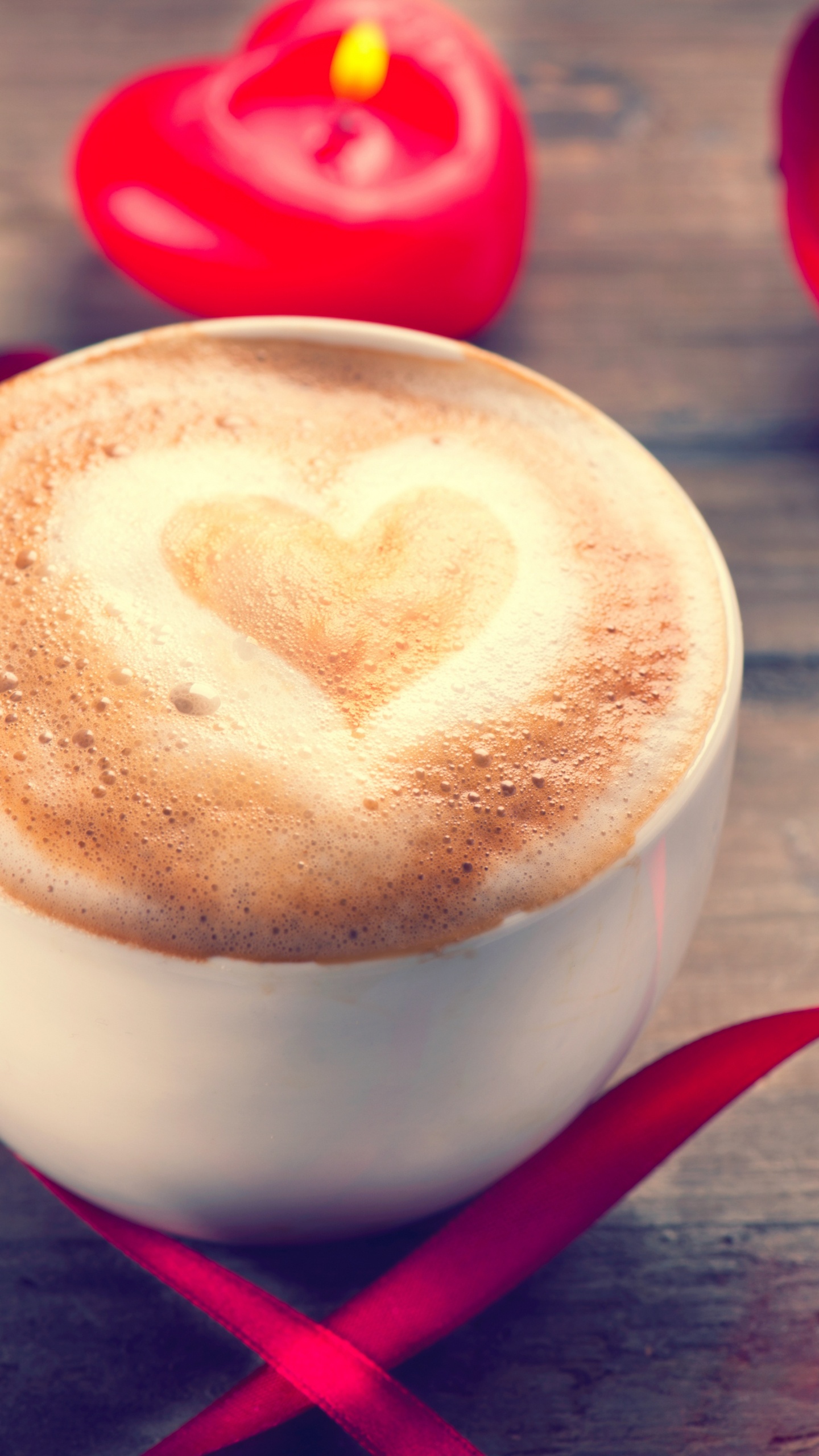 Cappuccino, Latte, Tasse à Café, Caff Macchiato, le Jour de Valentines. Wallpaper in 1440x2560 Resolution
