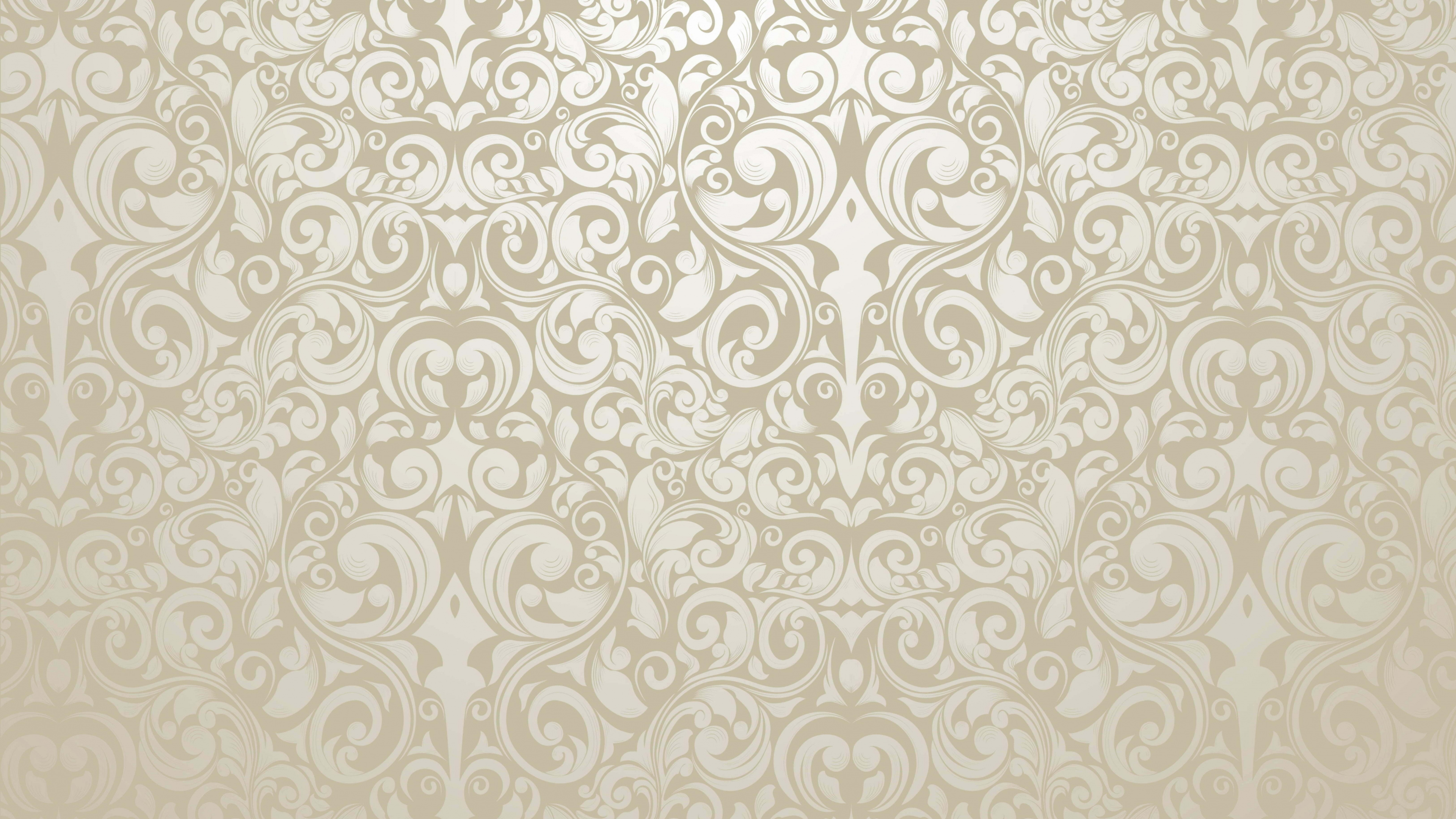 Weißes Und Schwarzes Florales Textil. Wallpaper in 3840x2160 Resolution