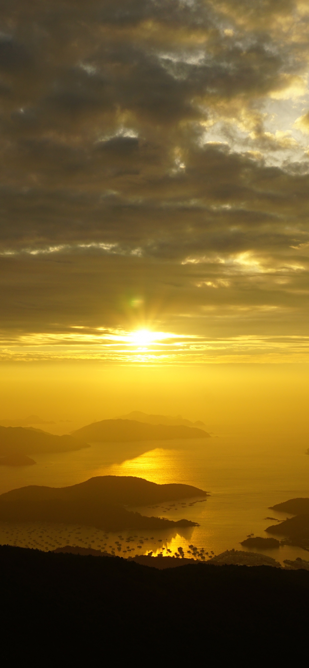 Hong Kong, Puesta, Mañana, Afterglow, la Luz Del Sol. Wallpaper in 1242x2688 Resolution