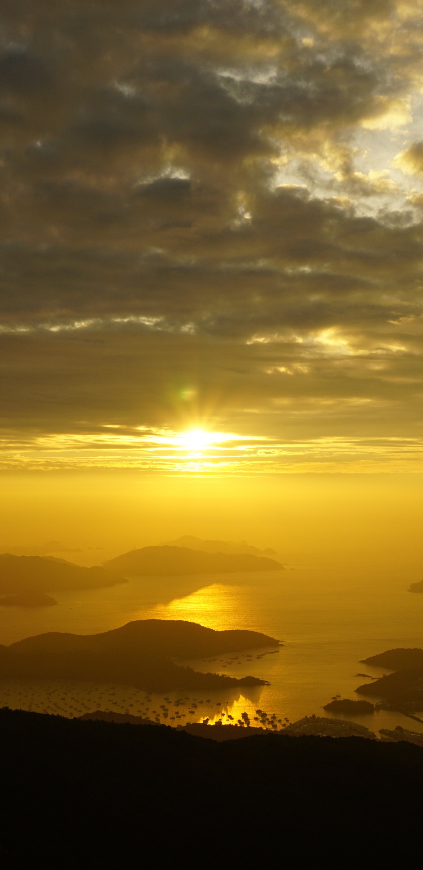 Hong Kong, Puesta, Mañana, Afterglow, la Luz Del Sol. Wallpaper in 1440x2960 Resolution