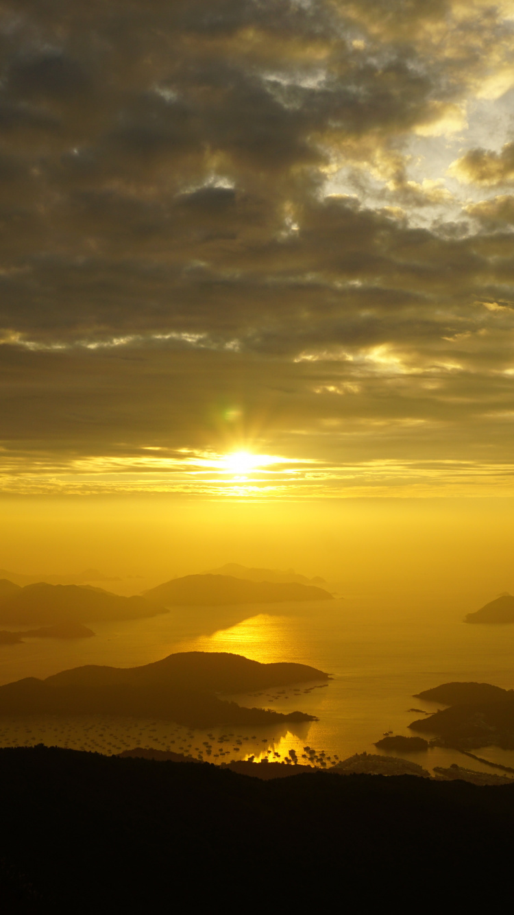 Hongkong, Cloud, Horizont, Sonnenaufgang, Sonnenuntergang. Wallpaper in 750x1334 Resolution