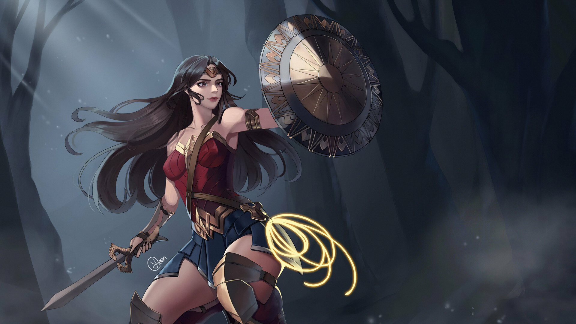 Mujer en Bikini Negro y Rojo Sosteniendo Abanico Redondo Amarillo y Negro. Wallpaper in 1920x1080 Resolution