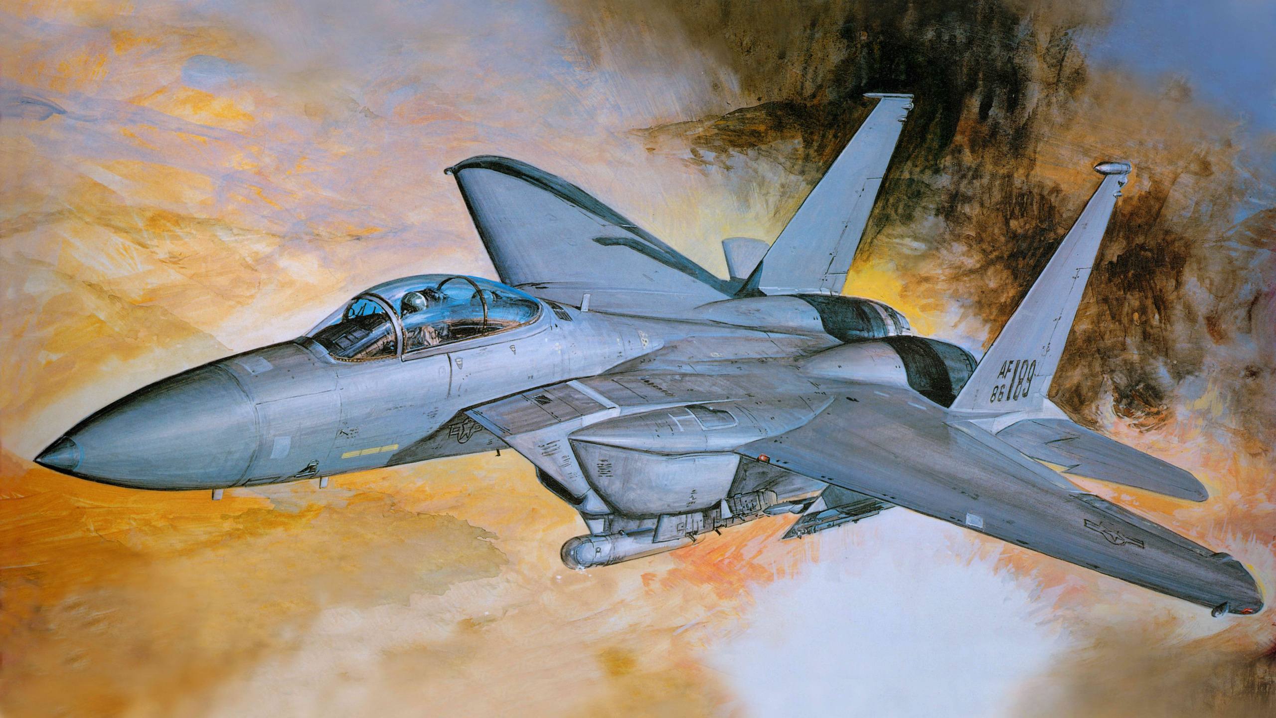 Wallpaper Gray Fighter Jet on Sky, WQHD, QHD, 16:9 Background