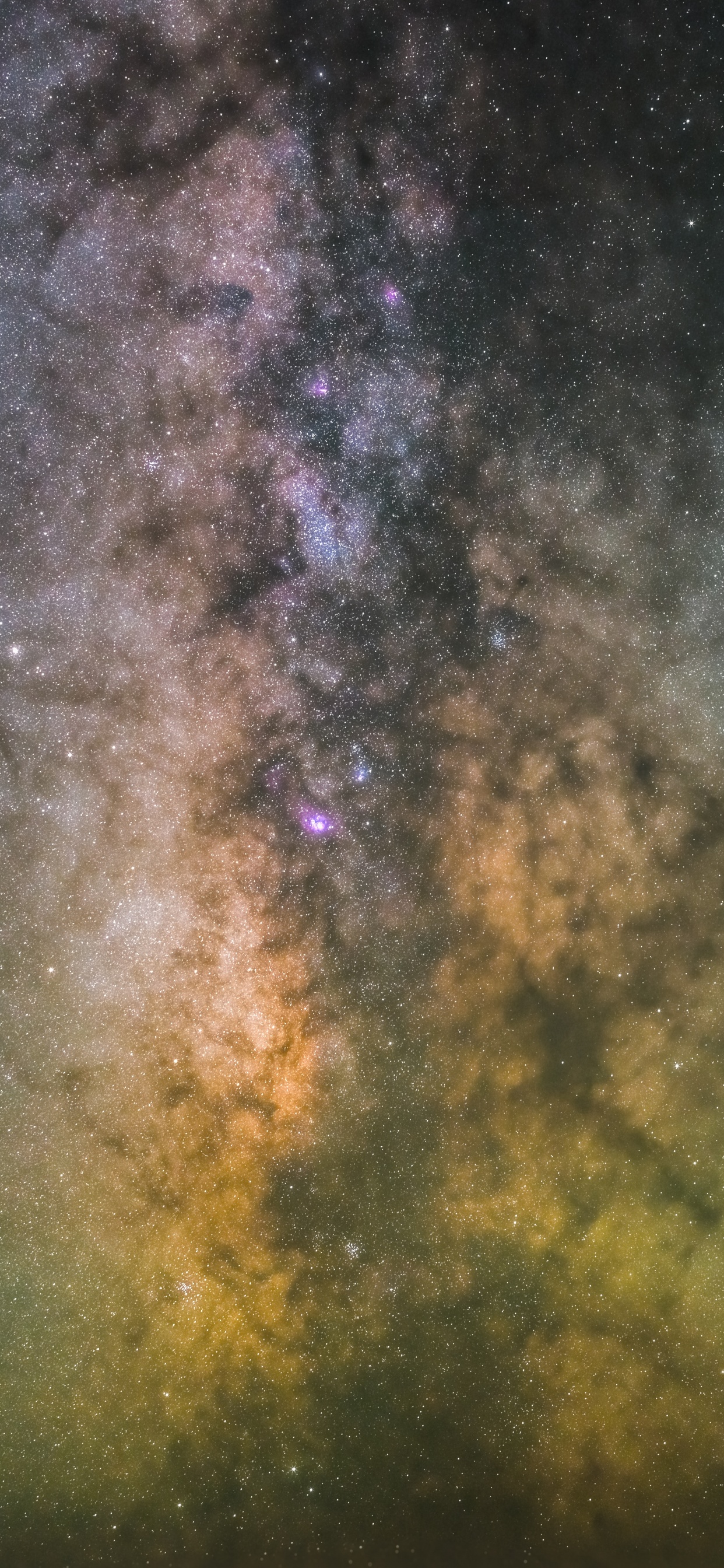 Ilustración de Galaxia Púrpura y Marrón. Wallpaper in 1242x2688 Resolution