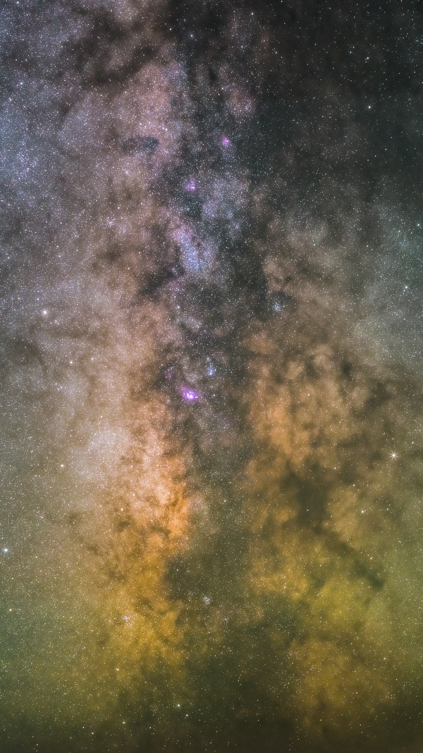 Ilustración de Galaxia Púrpura y Marrón. Wallpaper in 1440x2560 Resolution