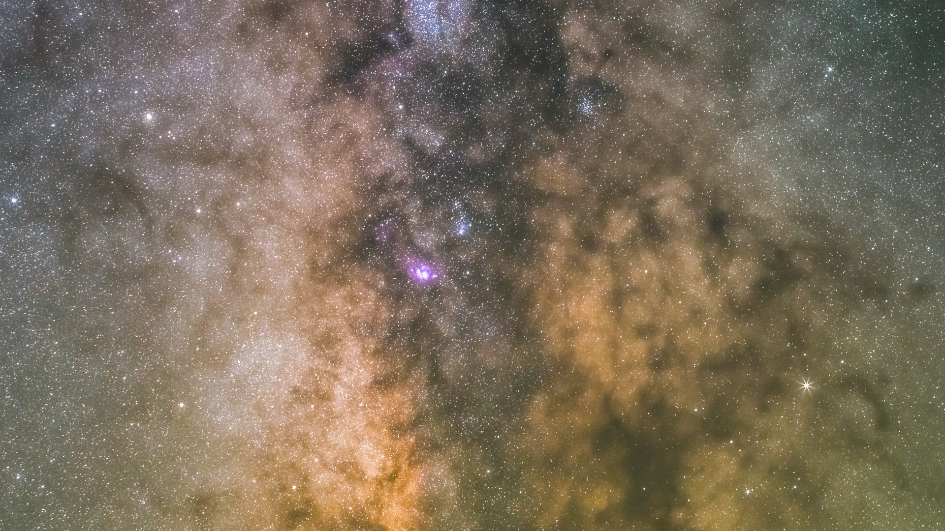 Purple and Brown Galaxy Illustration. Wallpaper in 1920x1080 Resolution