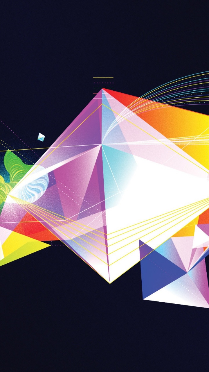 Amarillo, Rosa y Azul, Arte Abstracto. Wallpaper in 720x1280 Resolution