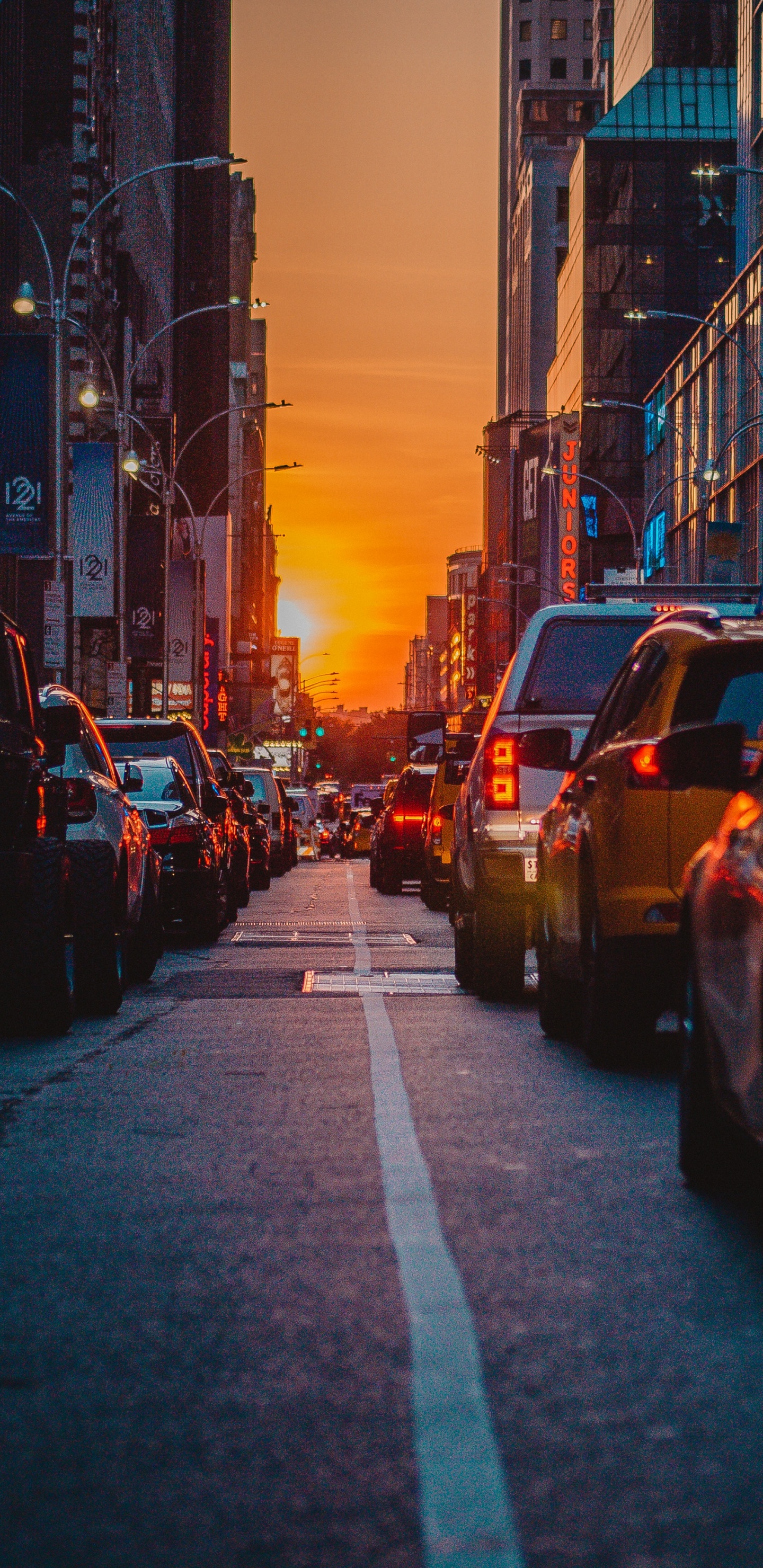 Voitures Sur Route Pendant la Nuit. Wallpaper in 1440x2960 Resolution