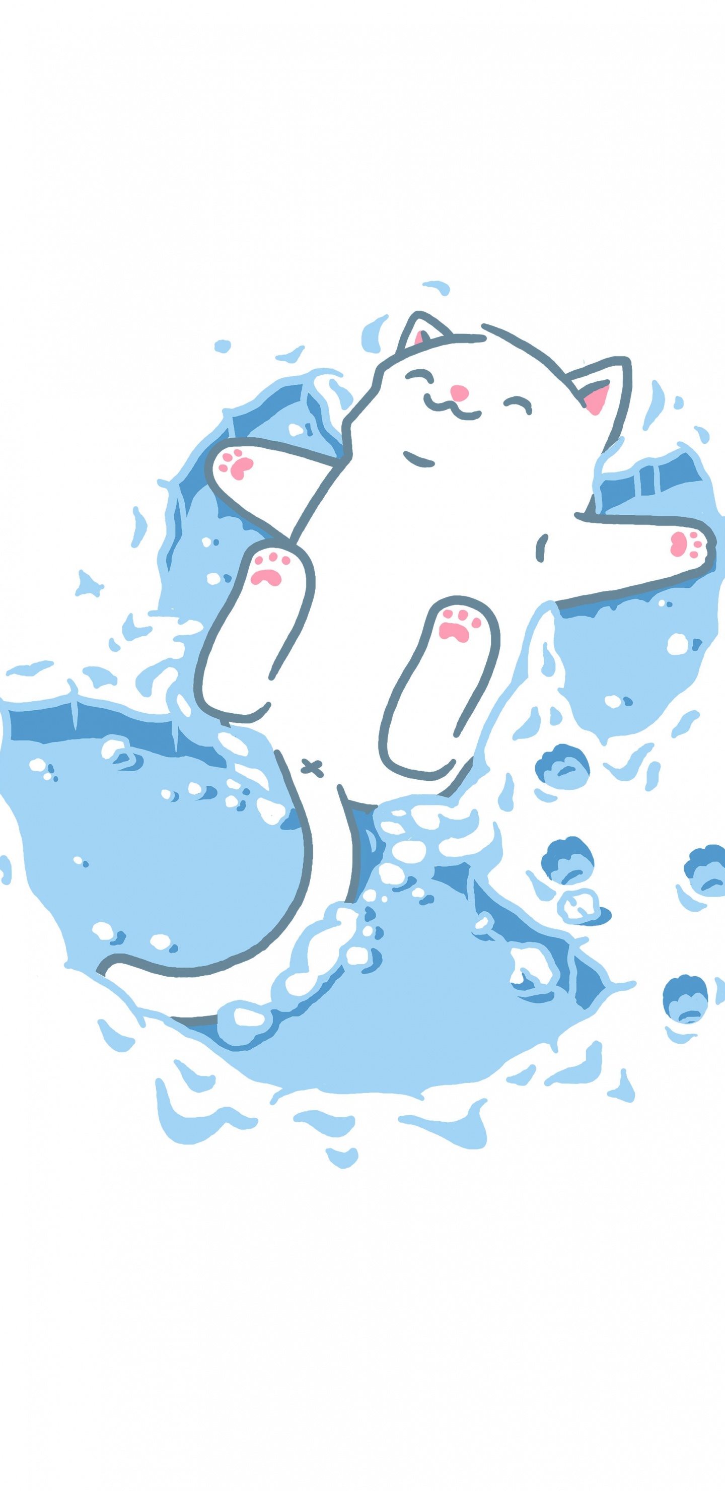 Cartoon, Great Dane, Art, Cat, Artscase. Wallpaper in 1440x2960 Resolution