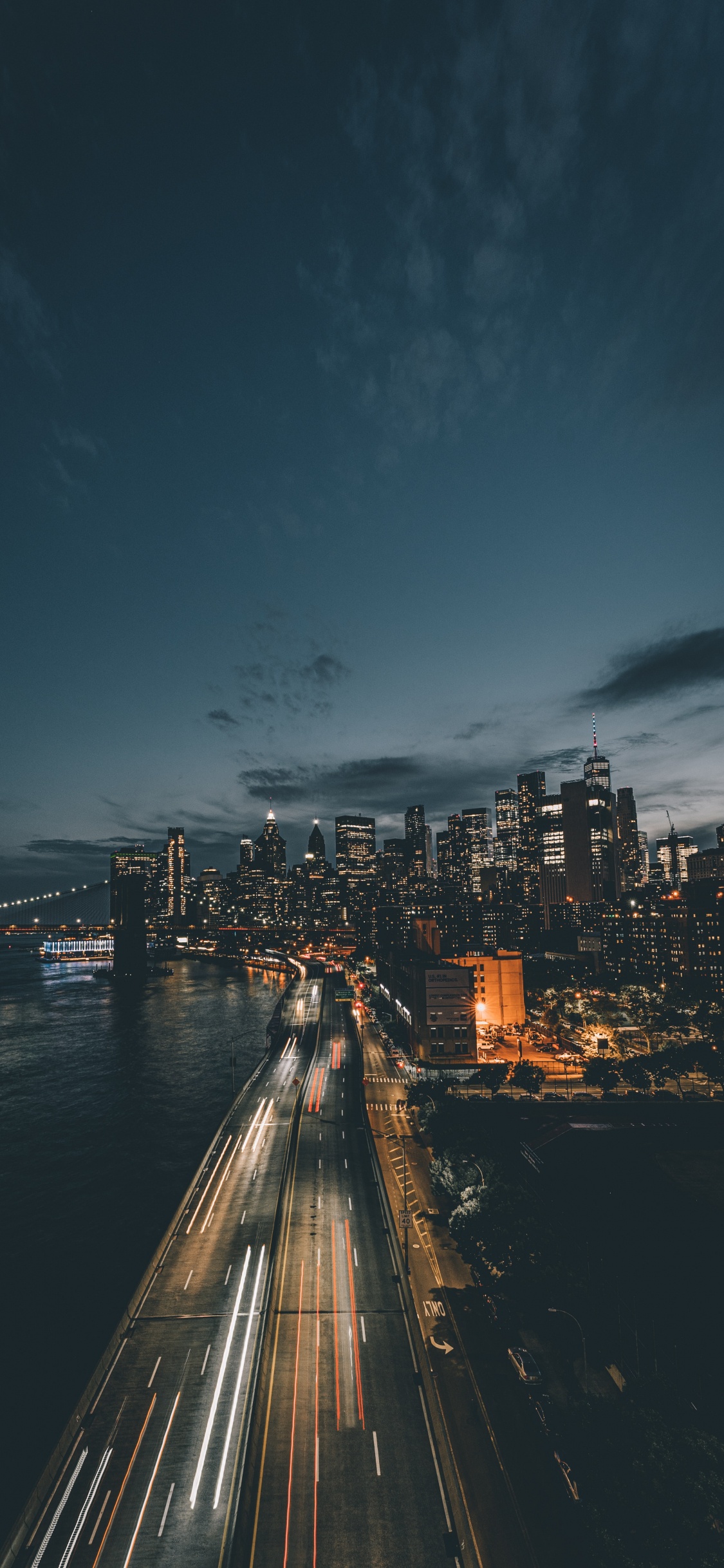 Night, City, Cloud, Water, Building. Wallpaper in 1125x2436 Resolution